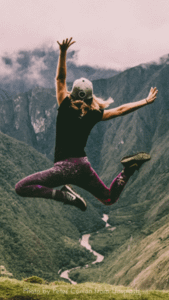 Empowered Woman Jumping for Joy